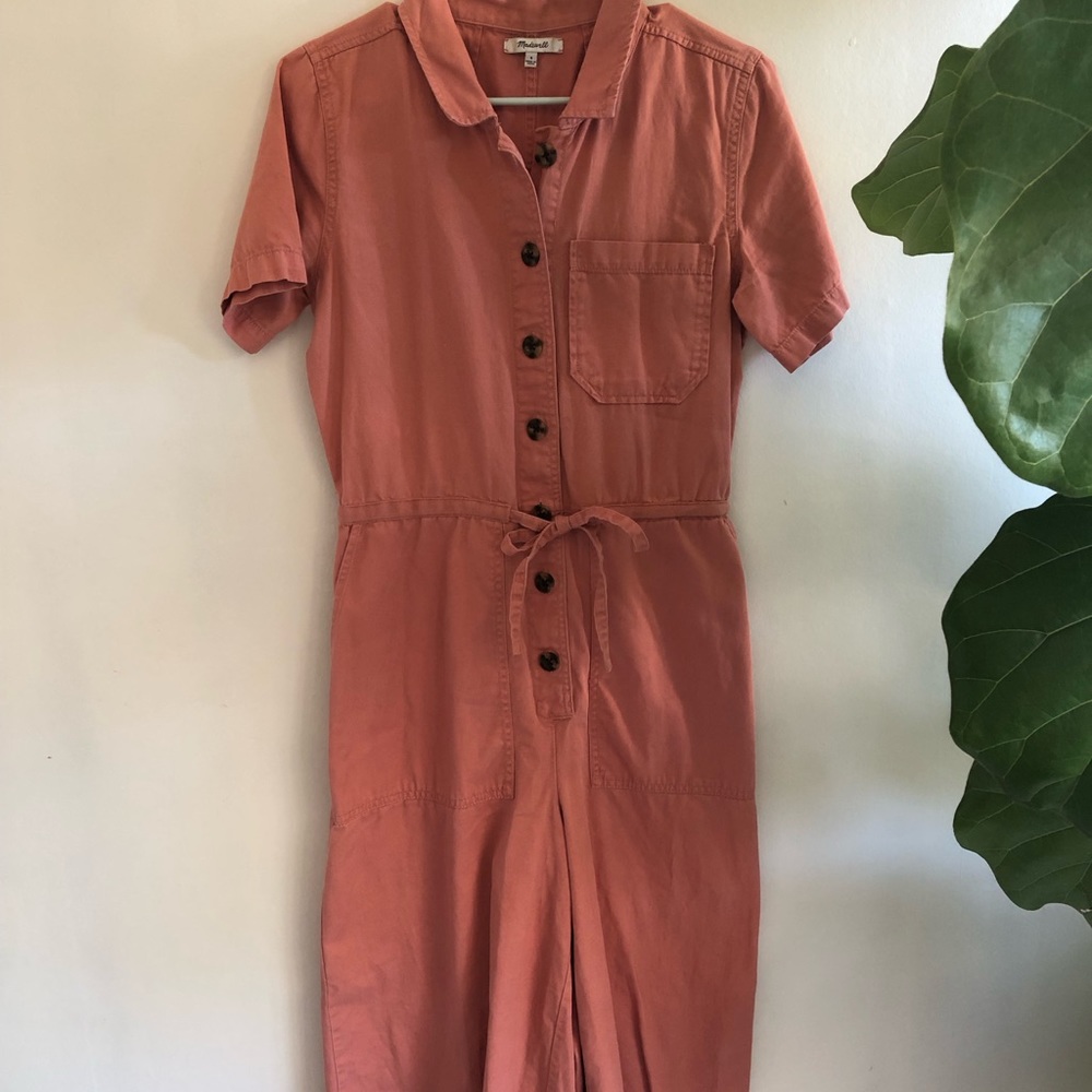 Madewell Pink Crop Jumpsuit-Size 4,